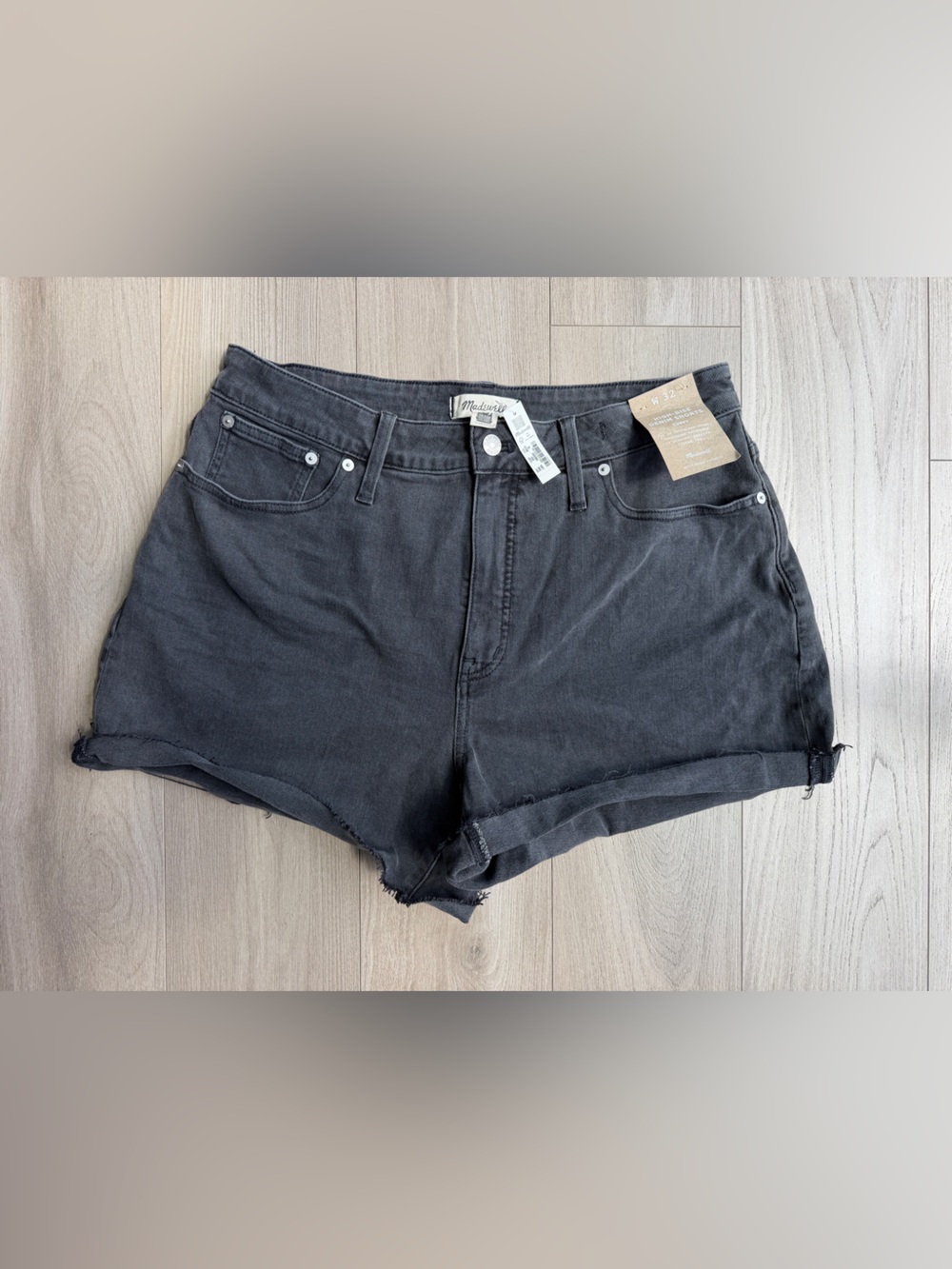 Madewell Black High-Rise Denim Shorts
